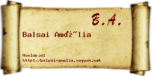 Balsai Amália névjegykártya